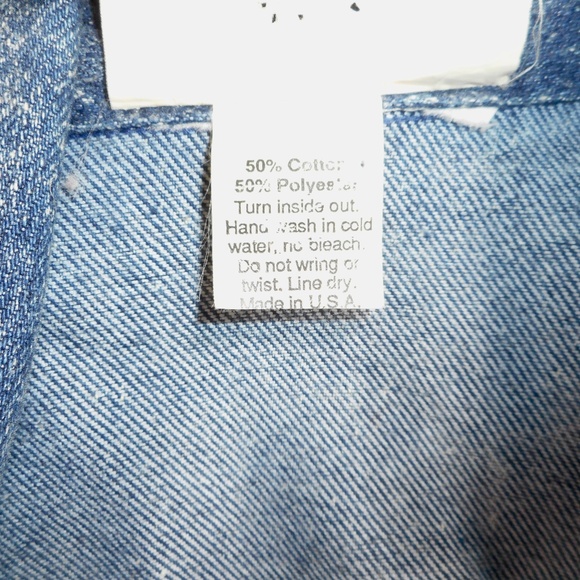 Unique VTG 80s Painted Bejeweled Blue Denim Jacket M L Lace Tuesdays Gift - Picture 12 of 15